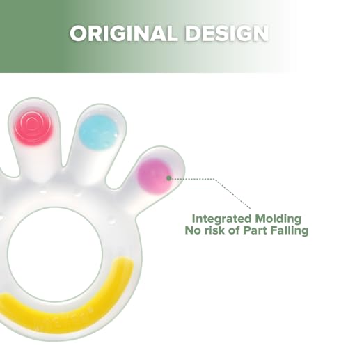 Silicone Baby Teether & Beginner Feeding Spoon Set