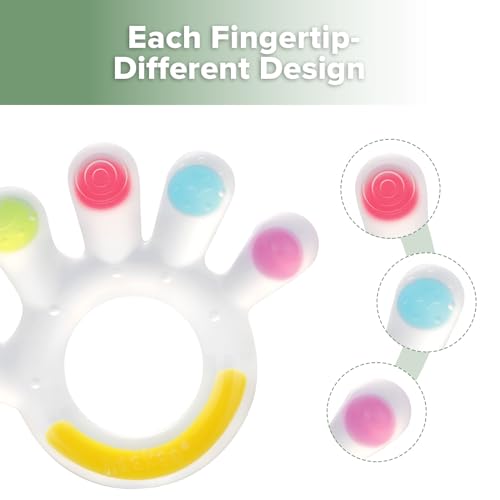 Silicone Baby Teether & Beginner Feeding Spoon Set
