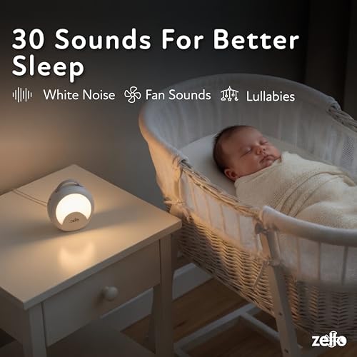 Portable White Noise Machine with Night Light & Rechargeable Battery