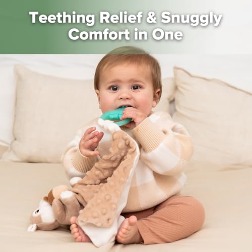 Silicone Baby Teether & Security Blanket for Teething Relief