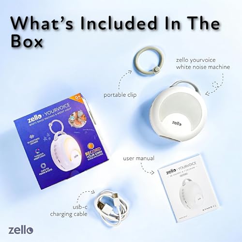 Portable White Noise Machine with Night Light & Rechargeable Battery