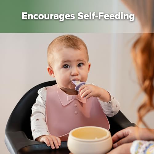 Silicone Baby Teether & Beginner Feeding Spoon Set