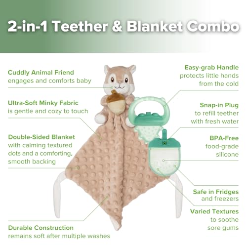 Silicone Baby Teether & Security Blanket for Teething Relief