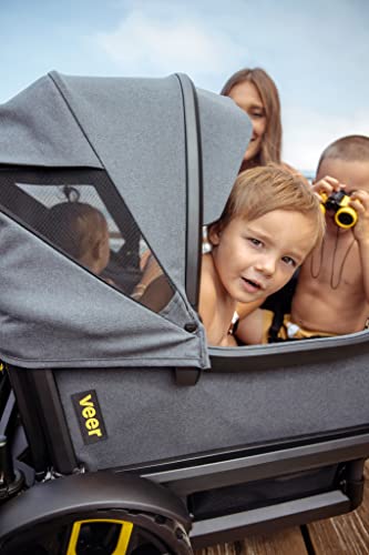 4-Seater All-Terrain Stroller Wagon with Canopy & Storage Basket Bundle