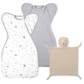 2-Pack Organic Cotton Arms-Up Swaddle Sleep Sacks with Security Blanket