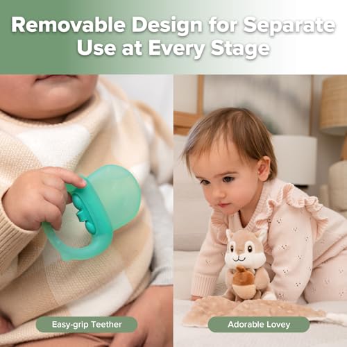 Silicone Baby Teether & Security Blanket for Teething Relief