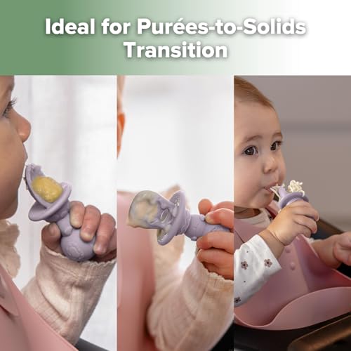 Silicone Baby Teether & Beginner Feeding Spoon Set