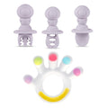Silicone Baby Teether & Beginner Feeding Spoon Set