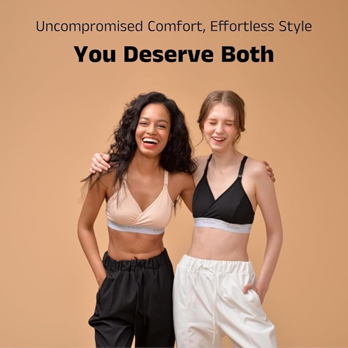 Wireless Full Coverage Nursing Bra for Easy Breastfeeding