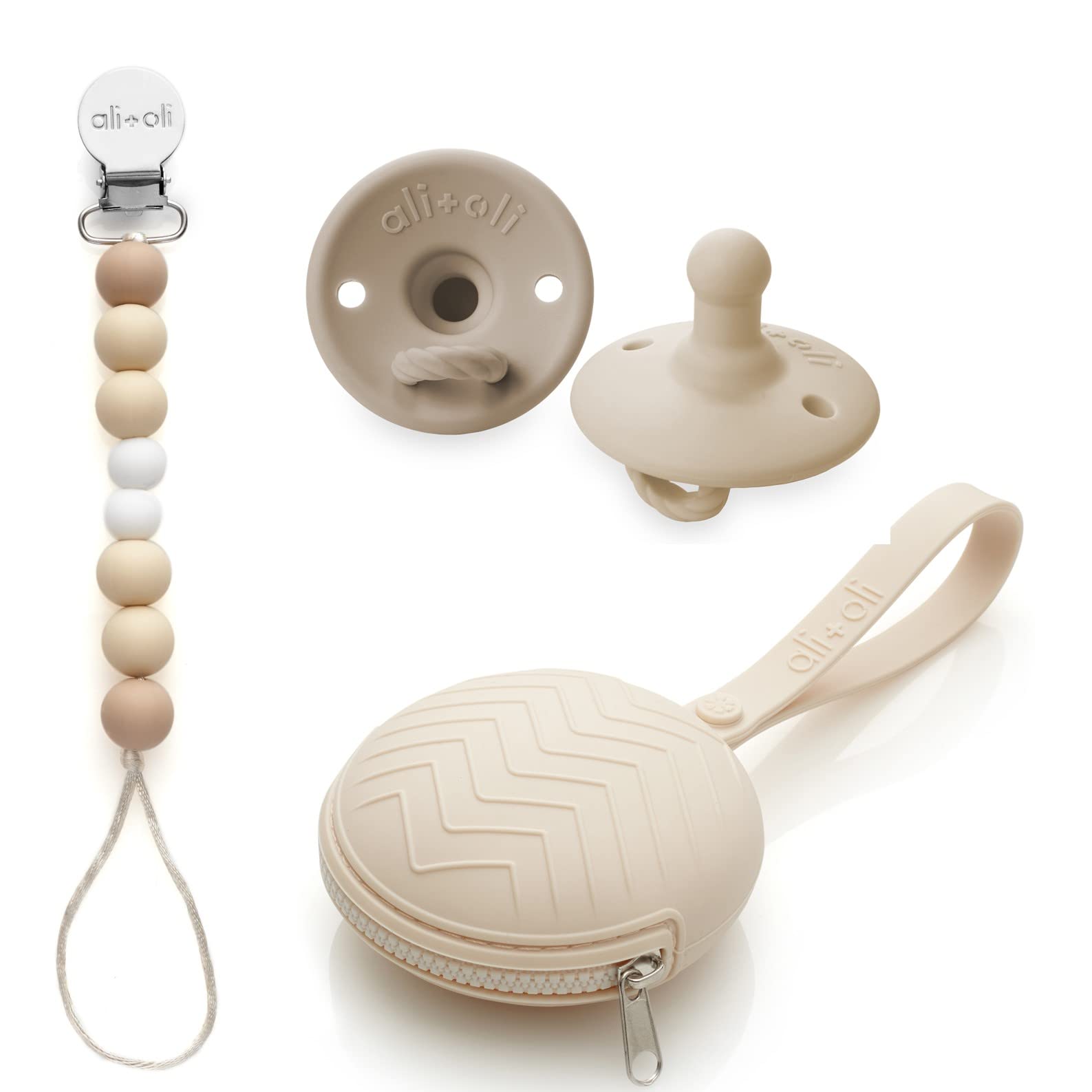 Silicone Pacifier Gift Set with Pacifier, Clip & Storage Case