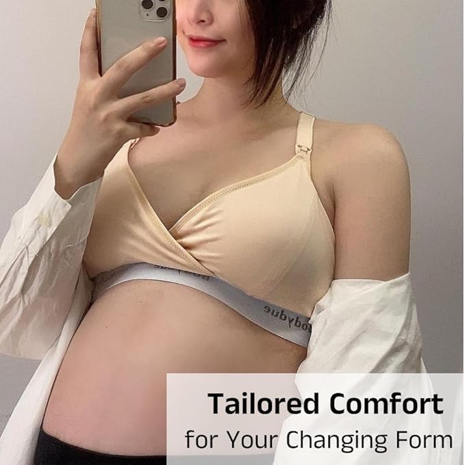 Wireless Full Coverage Nursing Bra for Easy Breastfeeding
