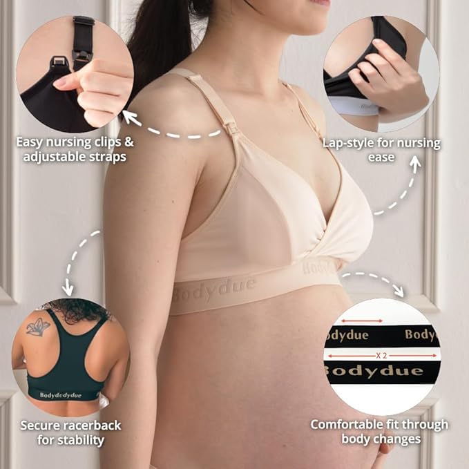 Wireless Full Coverage Nursing Bra for Easy Breastfeeding