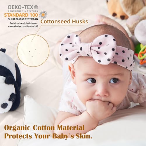 Organic Cotton Waterproof Crib Mattress Protector with Deep Pocket Fit