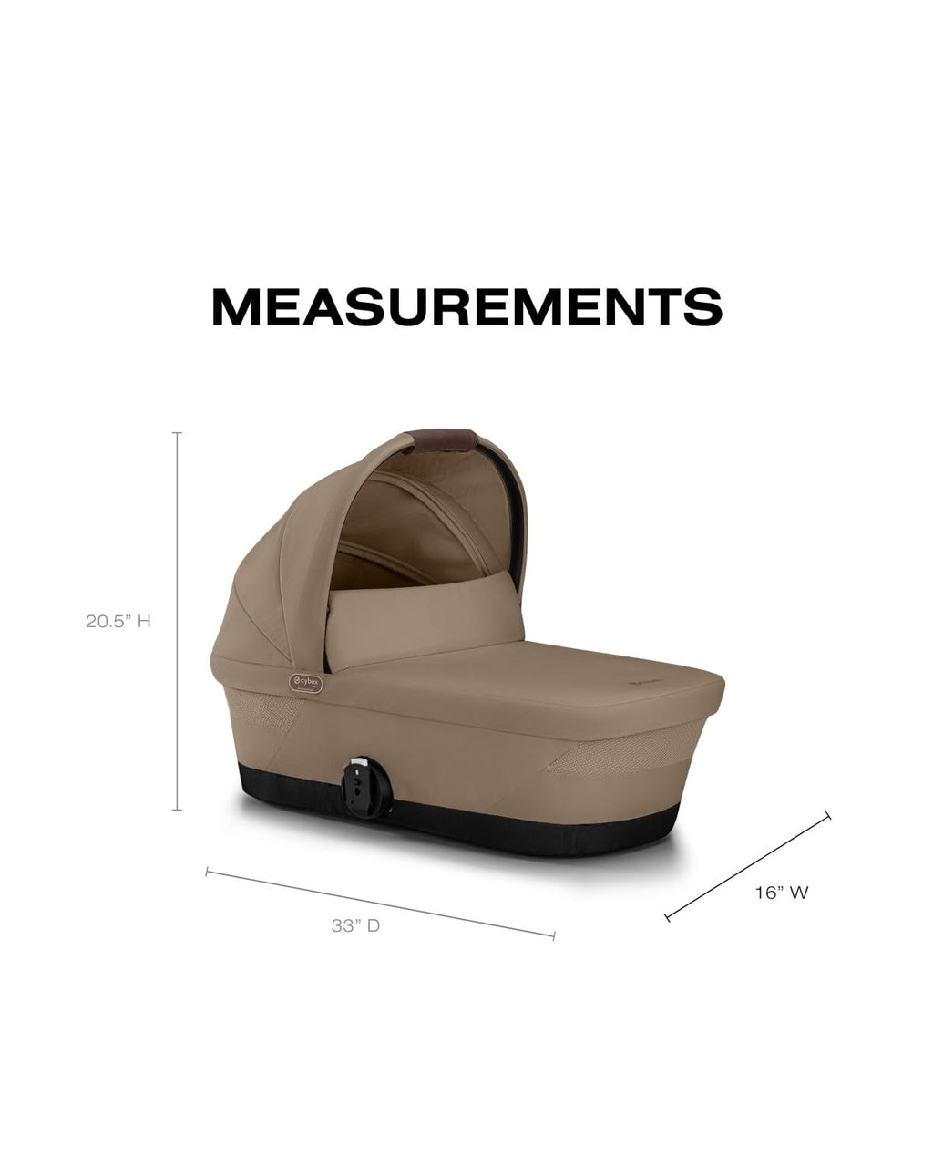 e-Gazelle S Stroller + Gazelle Cot Bundle - Black Frame/Almond Beige
