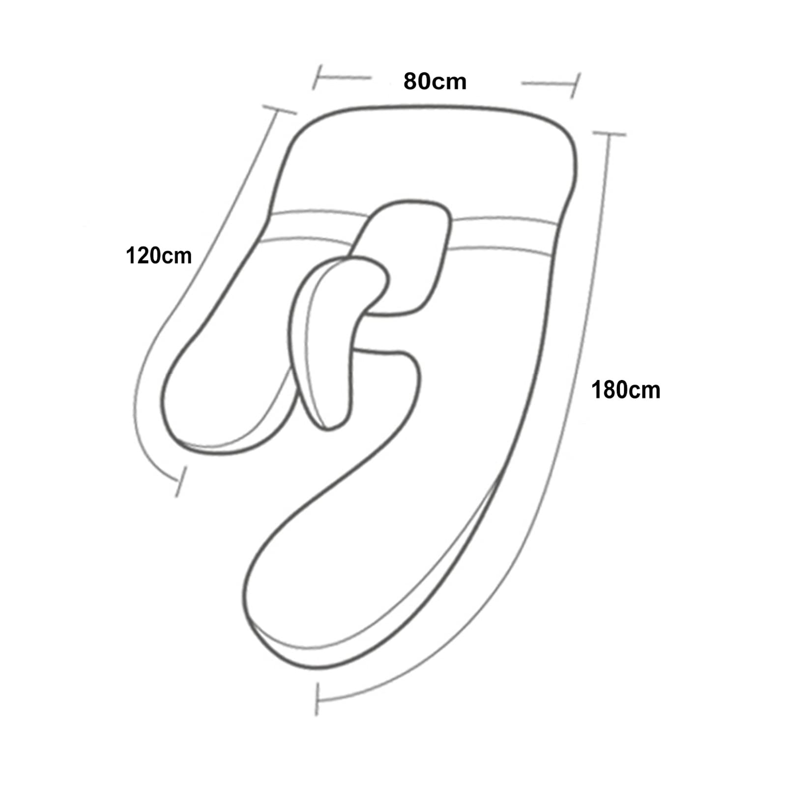 U-Shaped Maternity Body Pillow for Belly, Back & Leg Support 180 × 80 cm