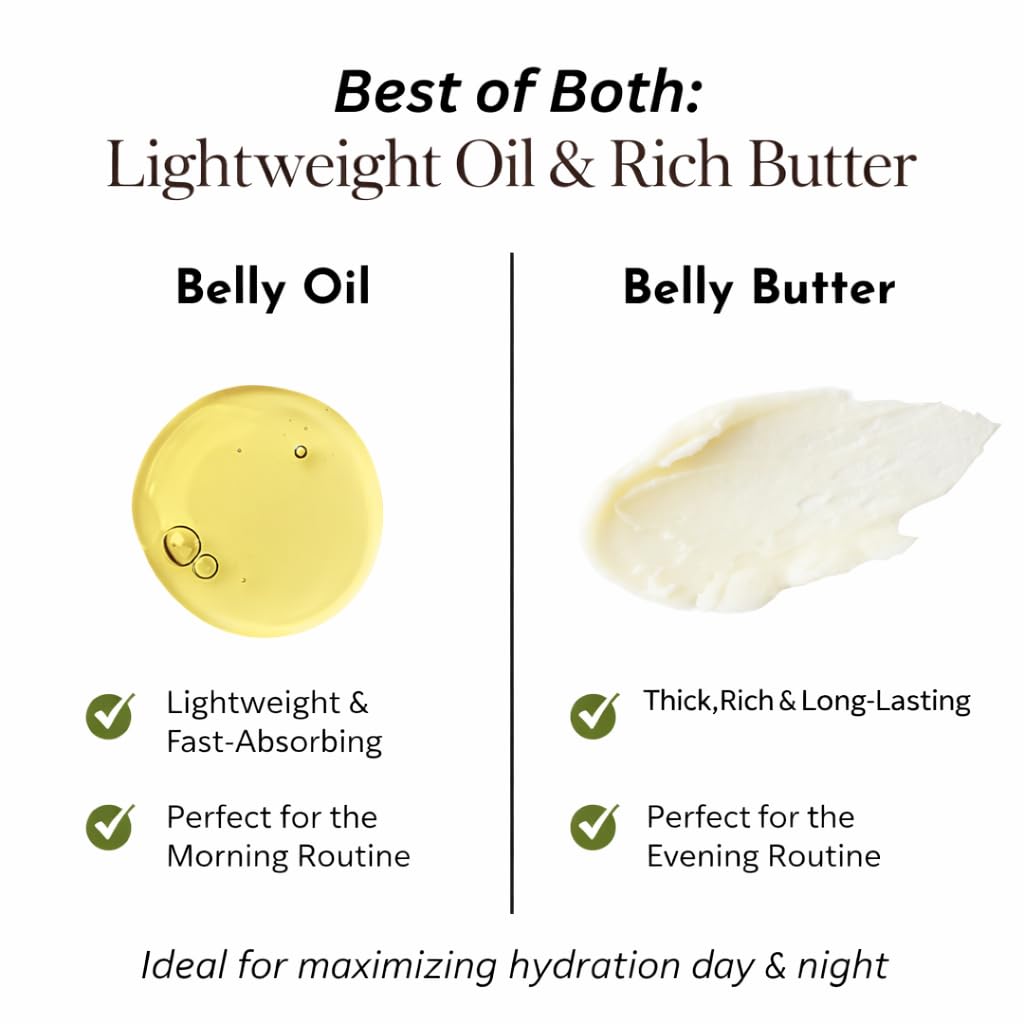 Organic Belly Balm & Body Oil for Pregnancy Stretch Mark Care