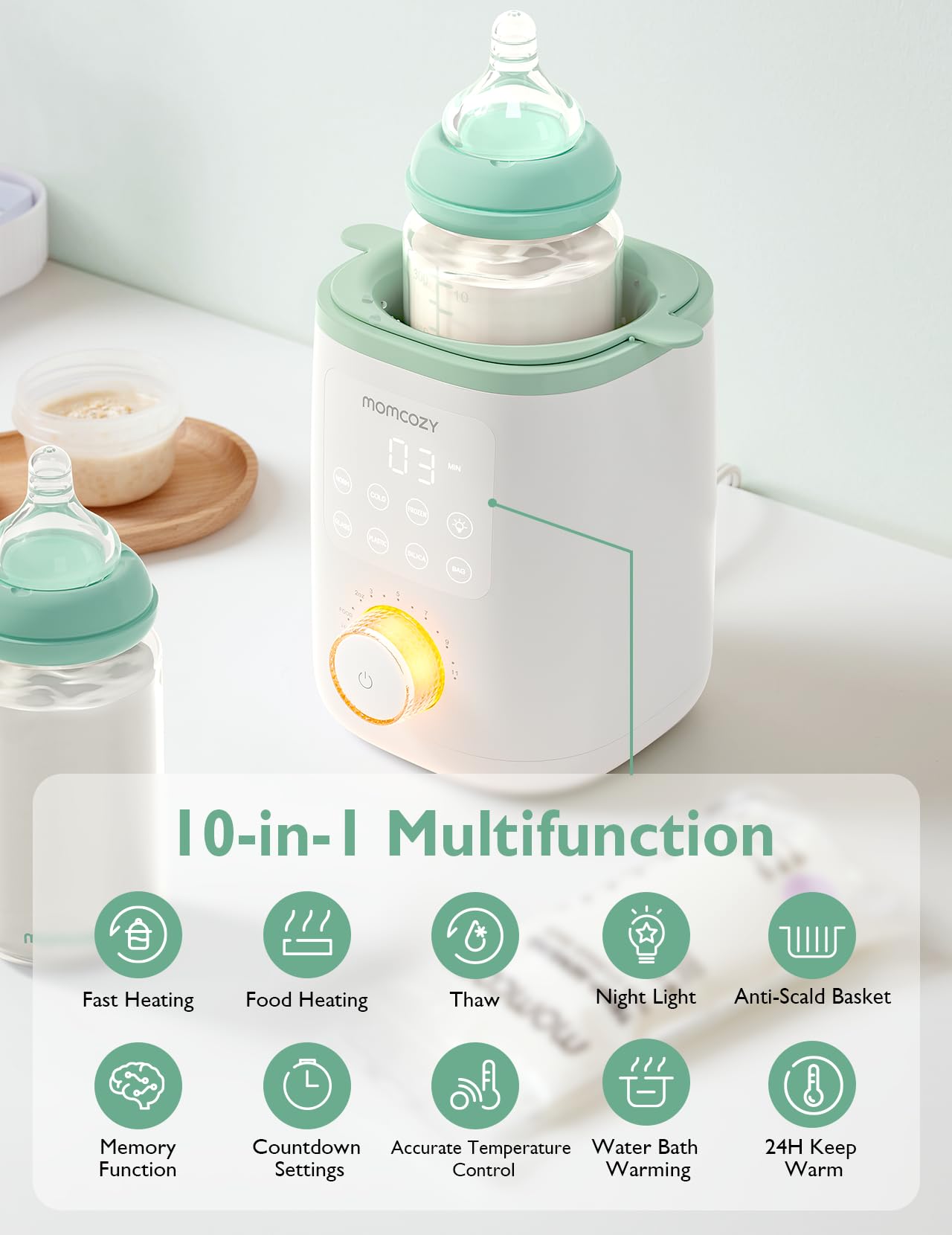 Momcozy 22oz Portable Breast Milk Cooler & Momcozy Bottle Warmer
