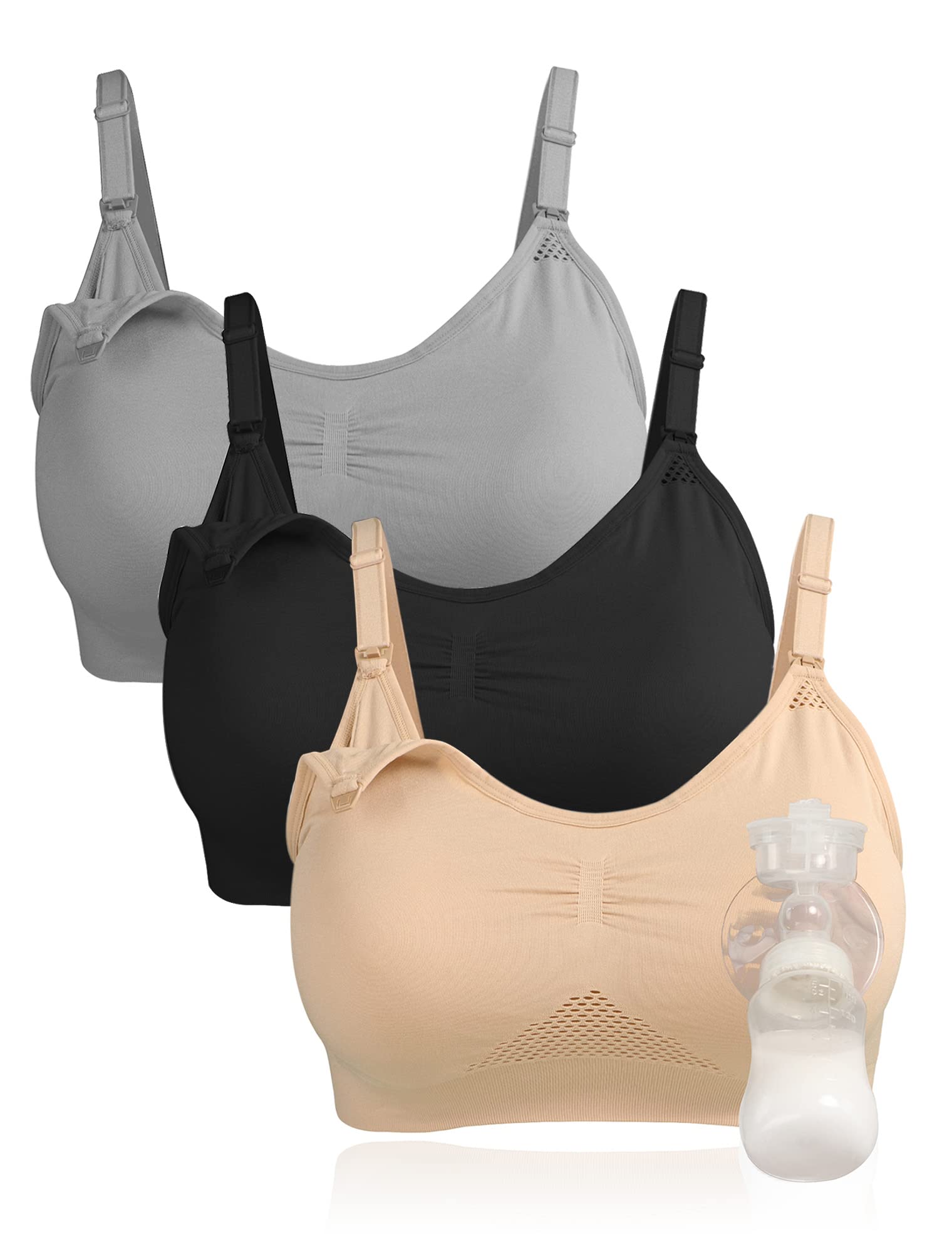 4HOW Pumping Bra Hands Free Pumping and Nursing Bra All in One