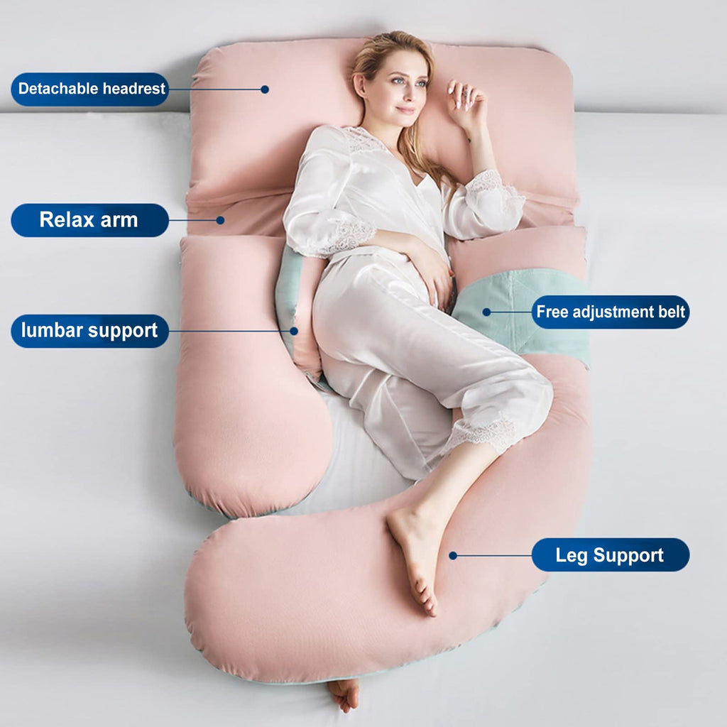 U-Shaped Maternity Body Pillow for Belly, Back & Leg Support 180 × 80 cm