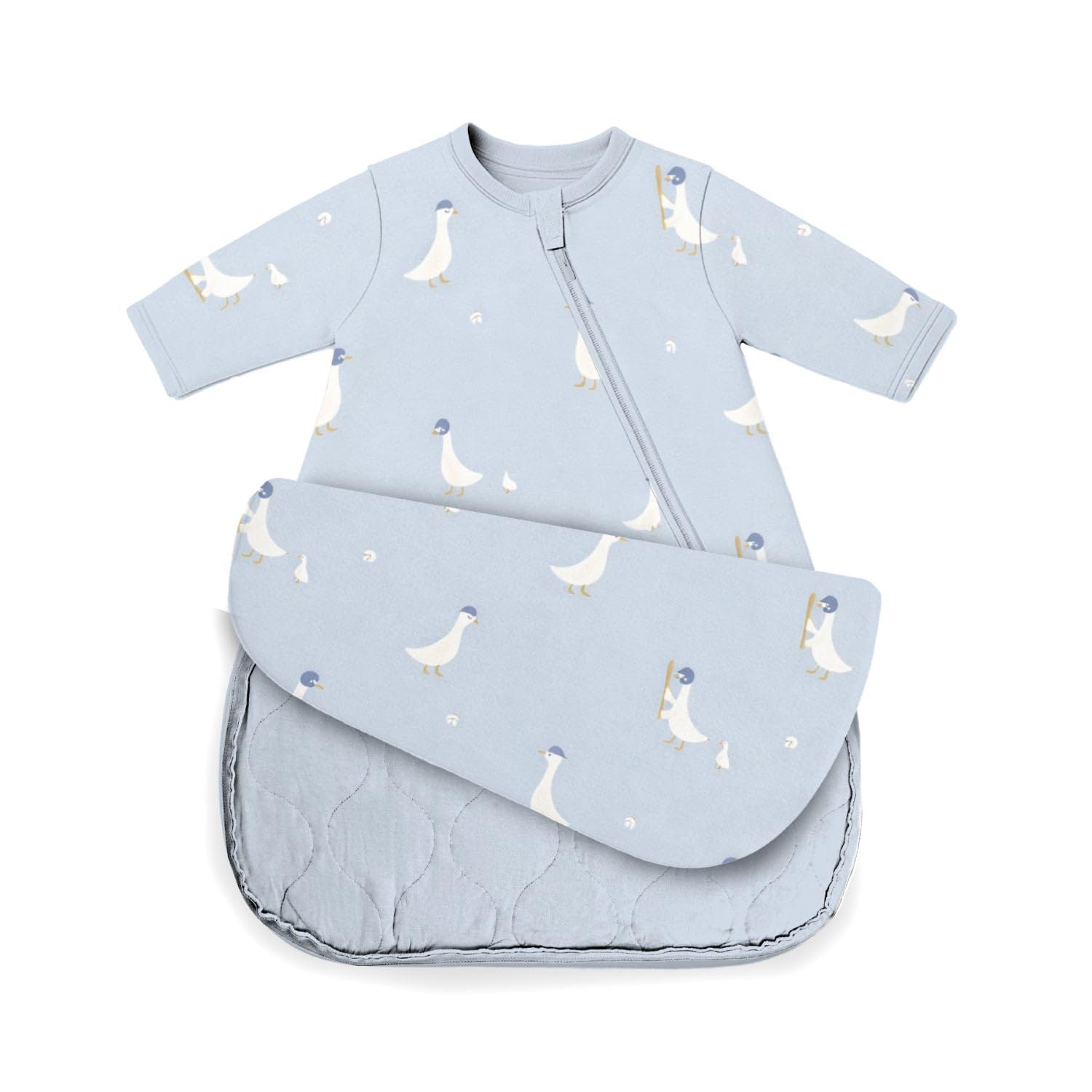 Long-Sleeve Transitional Baby Swaddle Sleep Bag with Easy Diaper Access