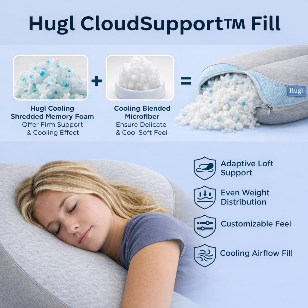 Cooling U-Shaped Maternity Body Pillow with Washable Cover