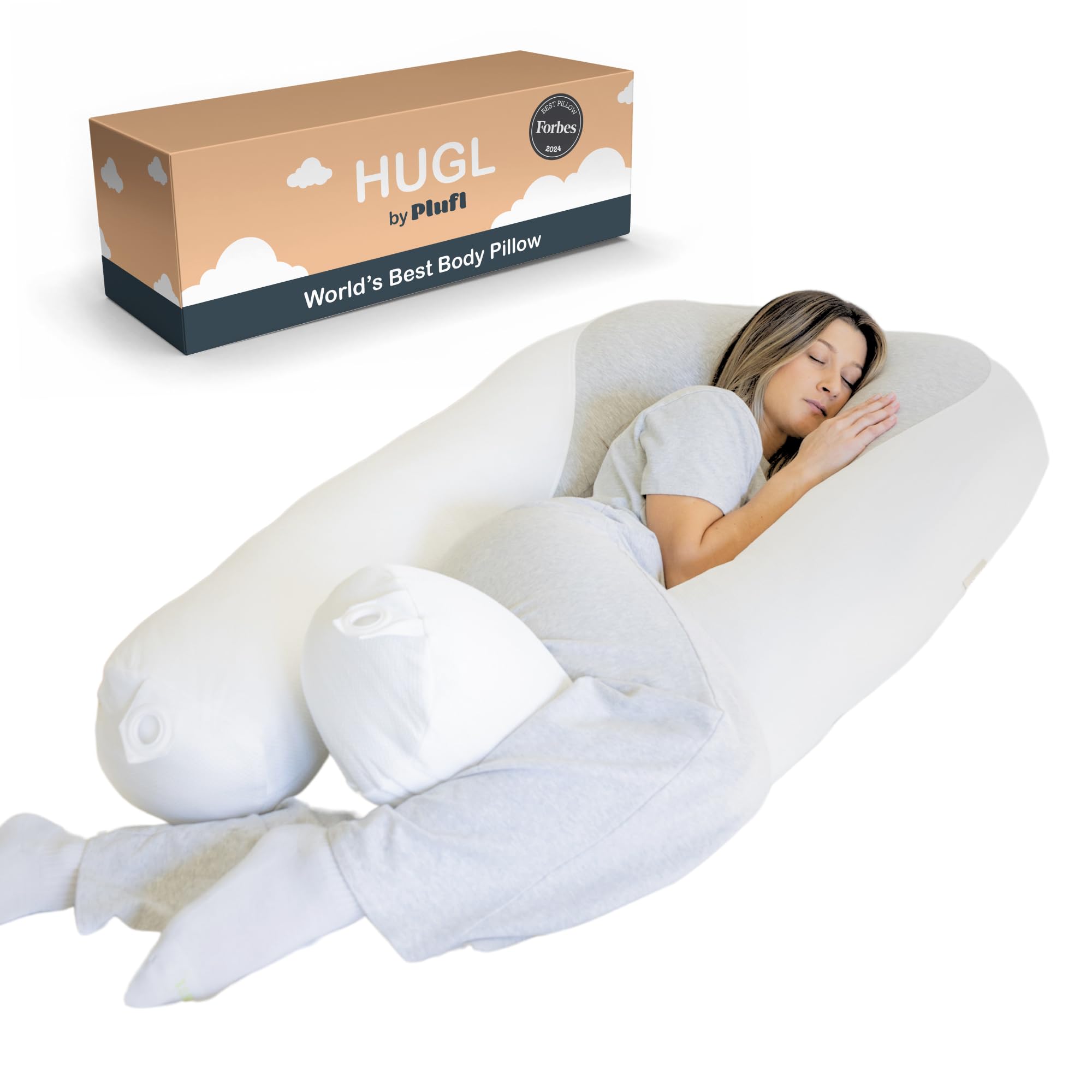 Cooling U-Shaped Maternity Body Pillow with Washable Cover