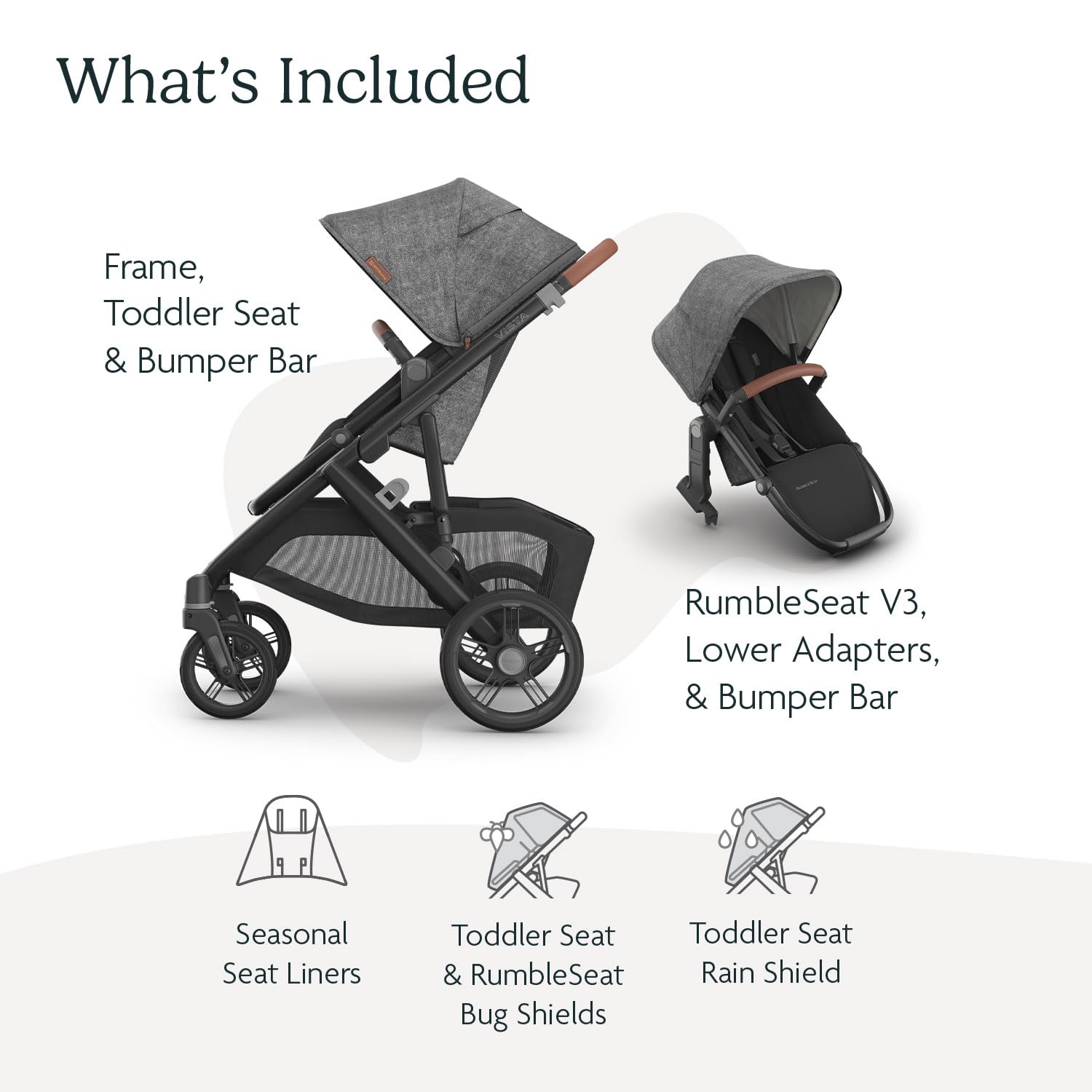 Convertible Single-to-Double Baby Stroller with Rumble Seat Bundle