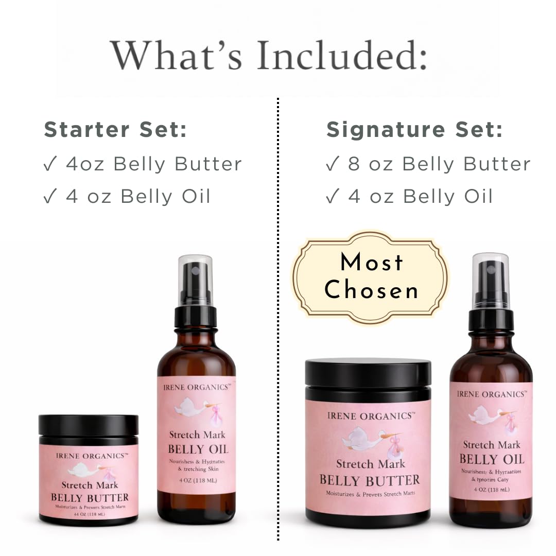Organic Belly Balm & Body Oil for Pregnancy Stretch Mark Care