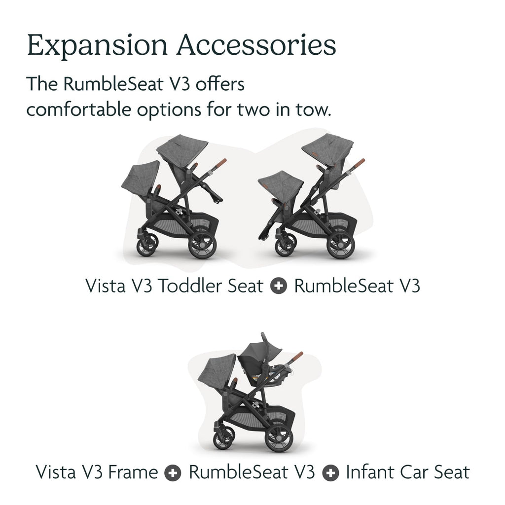 Convertible Single-to-Double Baby Stroller with Rumble Seat Bundle