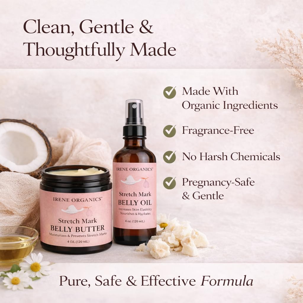 Organic Belly Balm & Body Oil for Pregnancy Stretch Mark Care