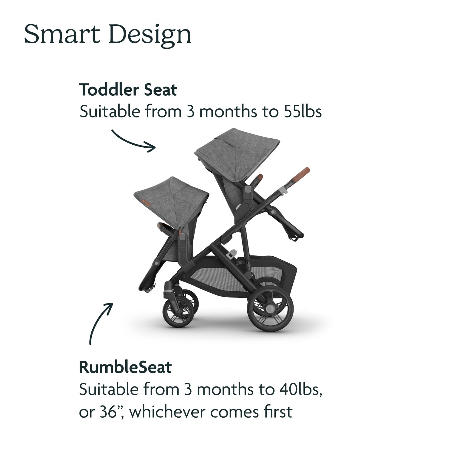 Convertible Single-to-Double Baby Stroller with Rumble Seat Bundle