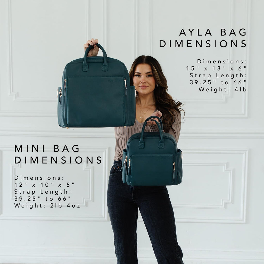 Mini Vegan Leather Diaper Bag with Expandable Pockets & Organizer