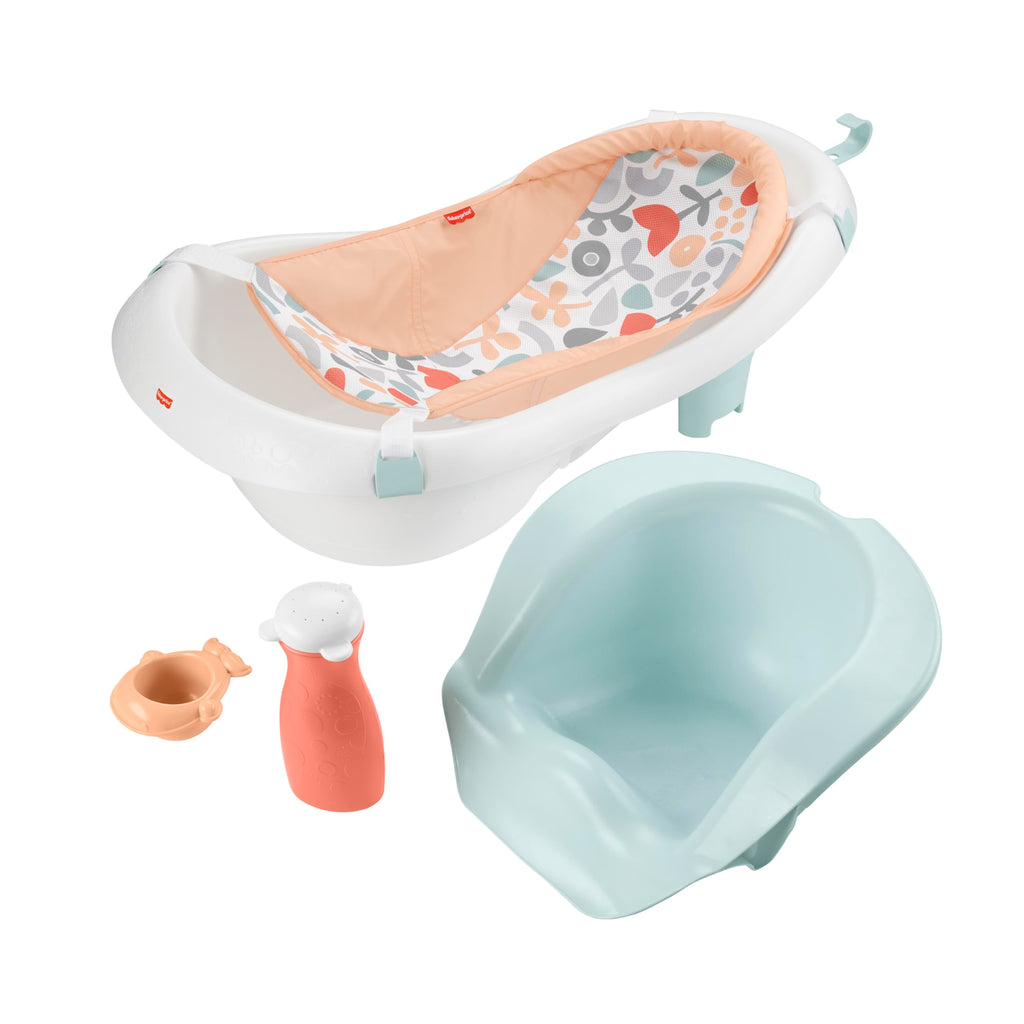 4-in-1 Baby Bathtub with Removable Infant Sling & Support Seat