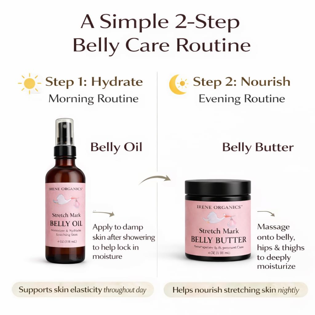 Organic Belly Balm & Body Oil for Pregnancy Stretch Mark Care