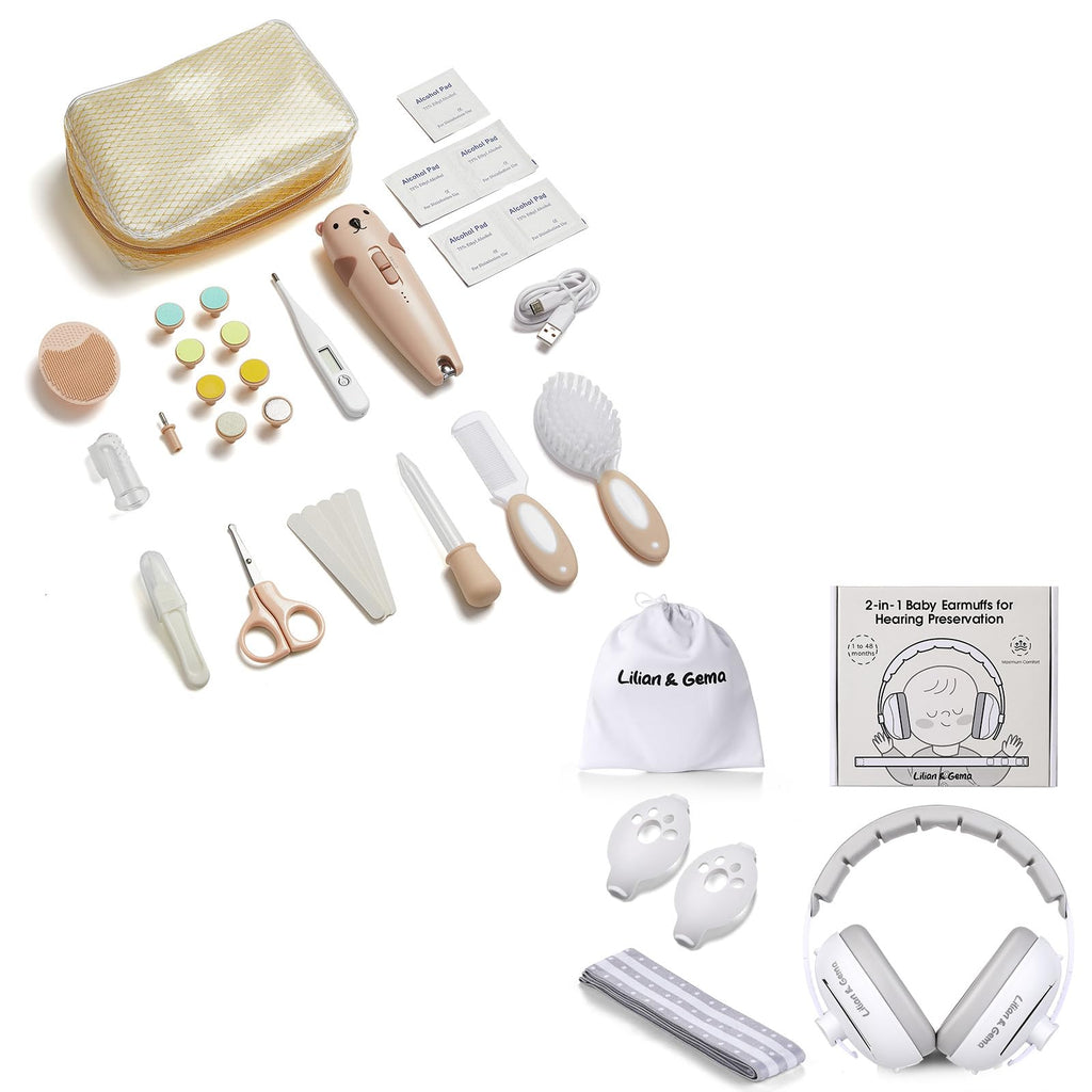 Baby Healthcare & Grooming Kit with Noise Protection Ear Muffs