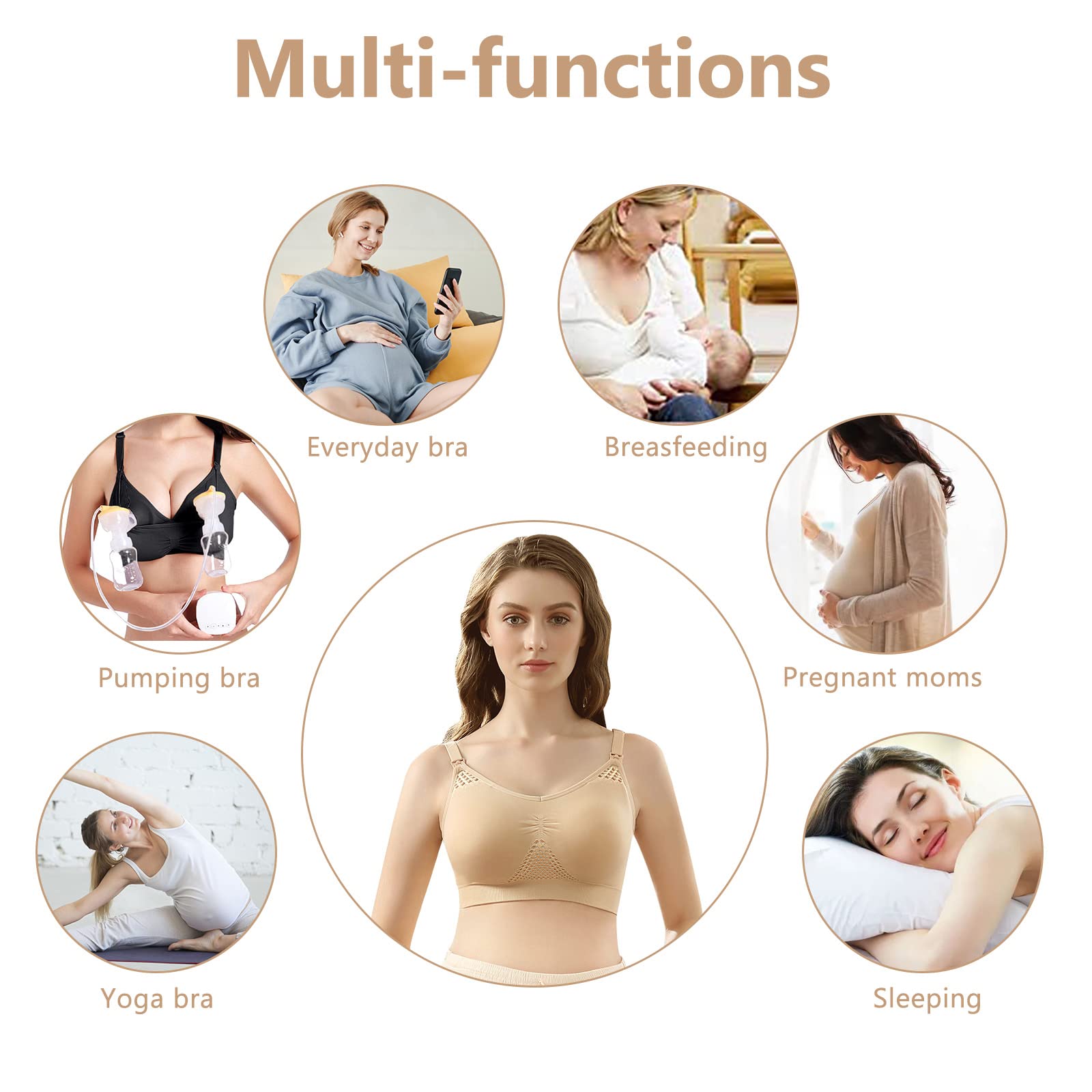4HOW Pumping Bra Hands Free Pumping and Nursing Bra All in One