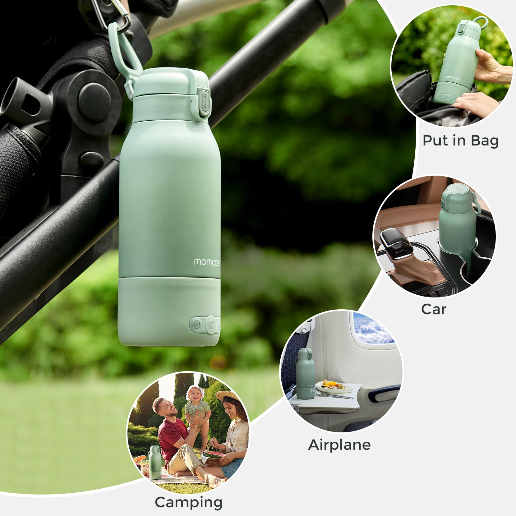 Portable Baby Bottle Warmer with Dual Heating Modes & Large Capacity