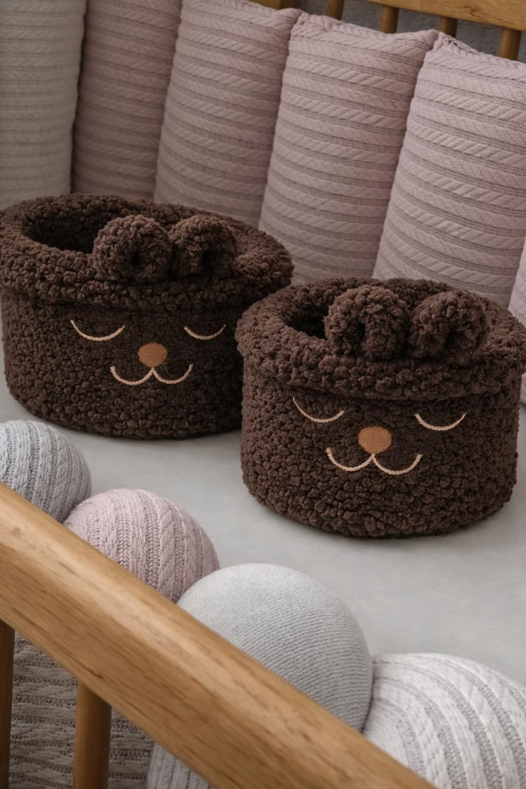 Baby Changing Mat Set with Storage Baskets & Protective Pad
