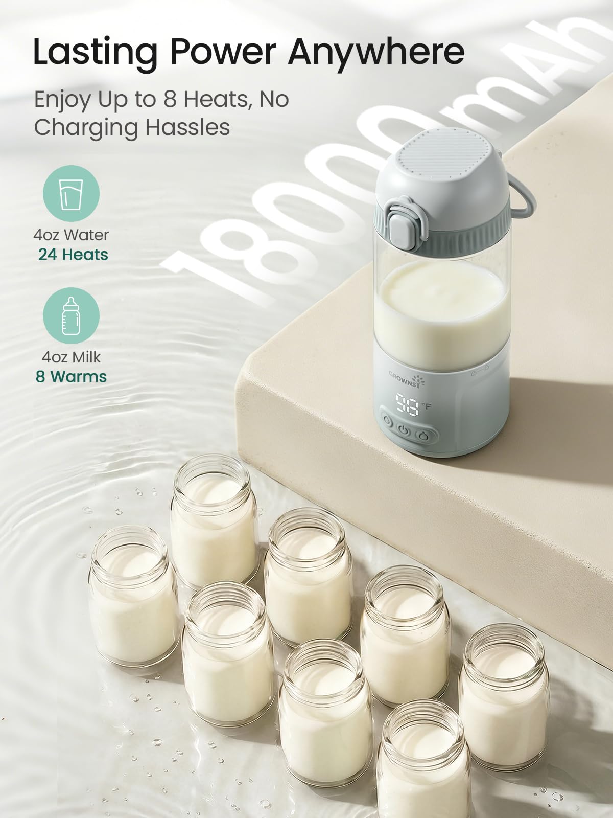 Detachable Portable Baby Bottle Warmer with Dual Heating Modes