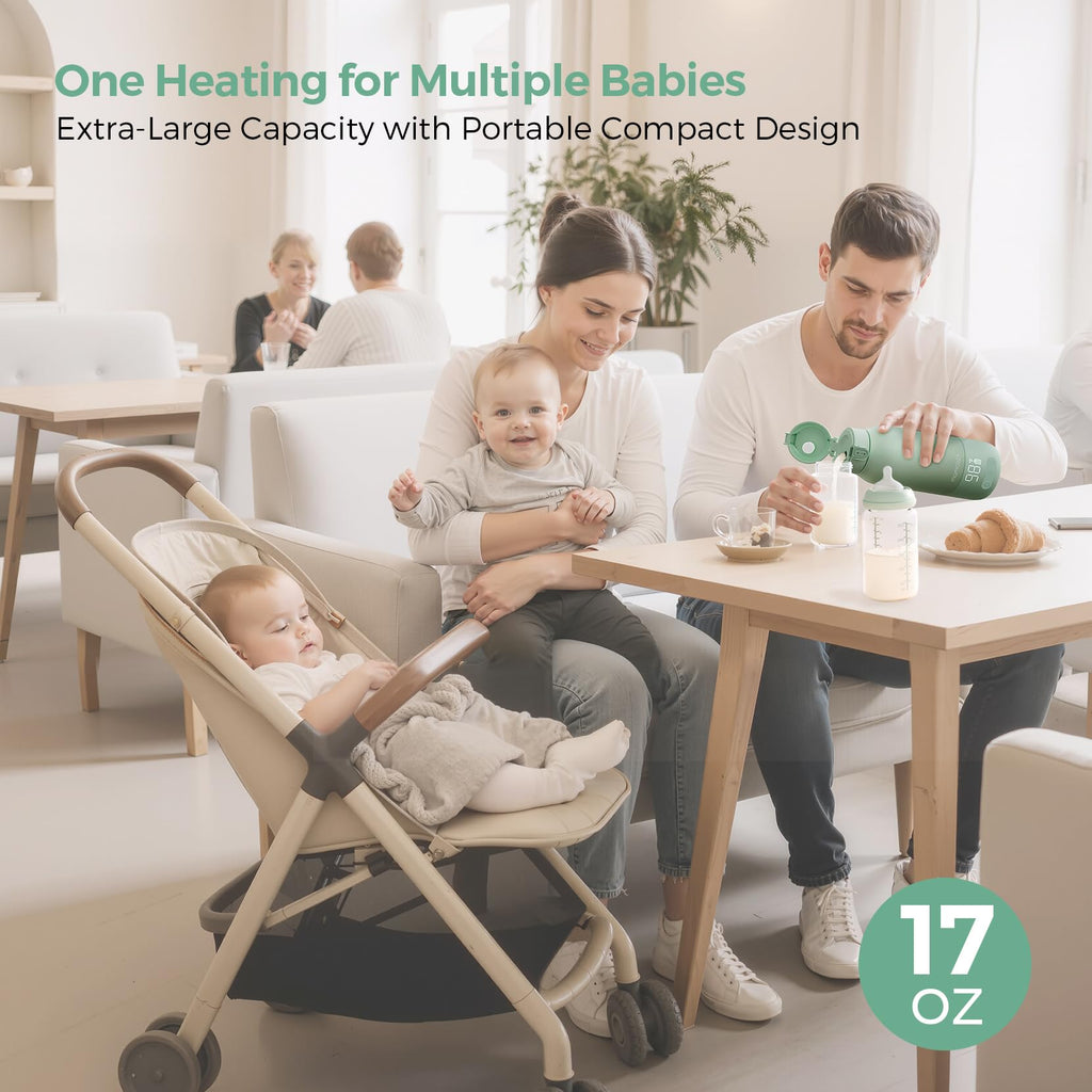 Portable Baby Bottle Warmer with Dual Heating Modes & Large Capacity