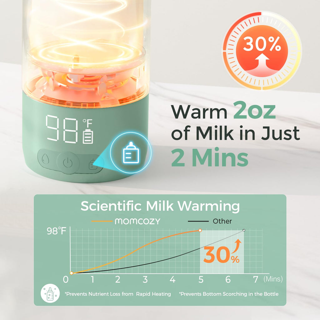 Portable Baby Bottle Warmer with Dual Heating Modes & Large Capacity