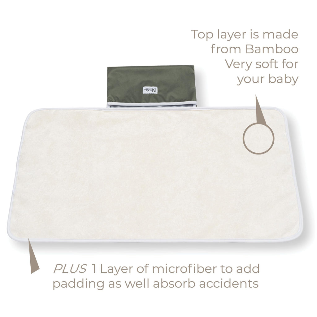 Portable Baby Changing Pad with Reusable Cotton Baby Wipes