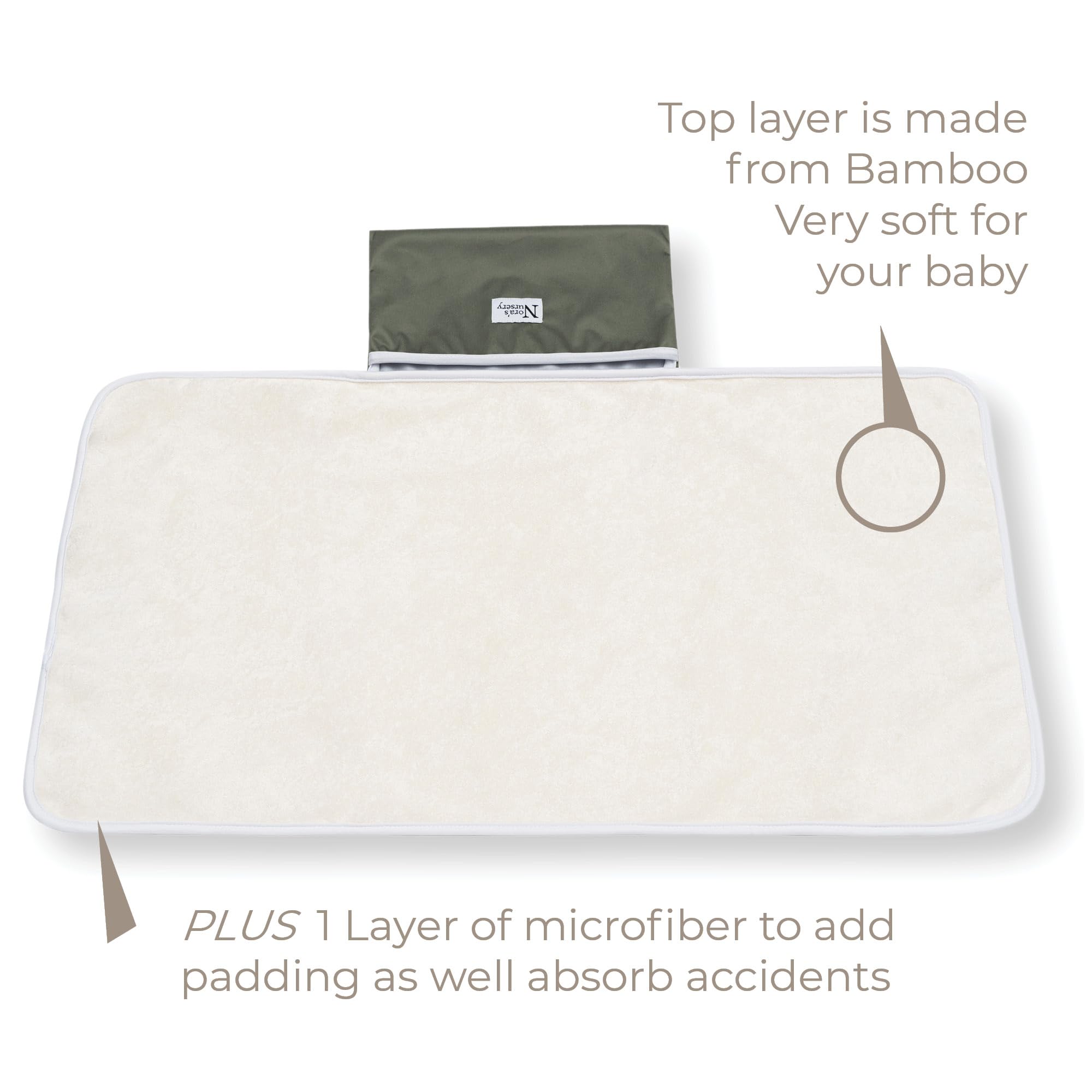 Portable Baby Changing Pad with Reusable Cotton Baby Wipes