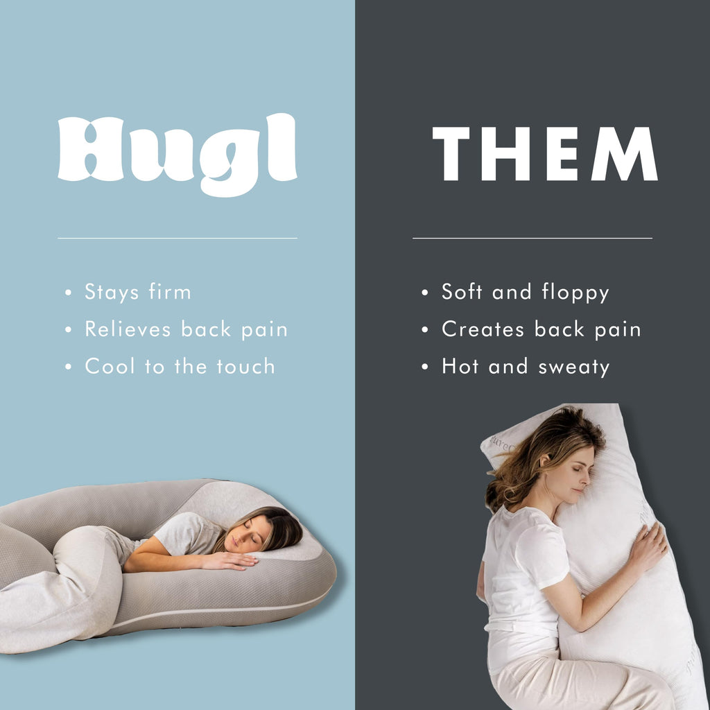 Cooling U-Shaped Maternity Body Pillow with Washable Cover