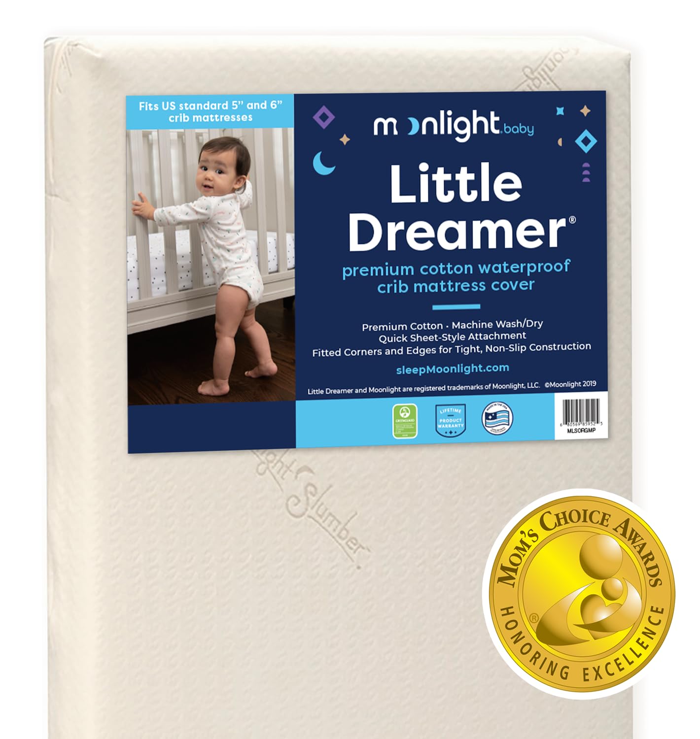 Waterproof Plush Cotton Crib Mattress Cover, Hypoallergenic