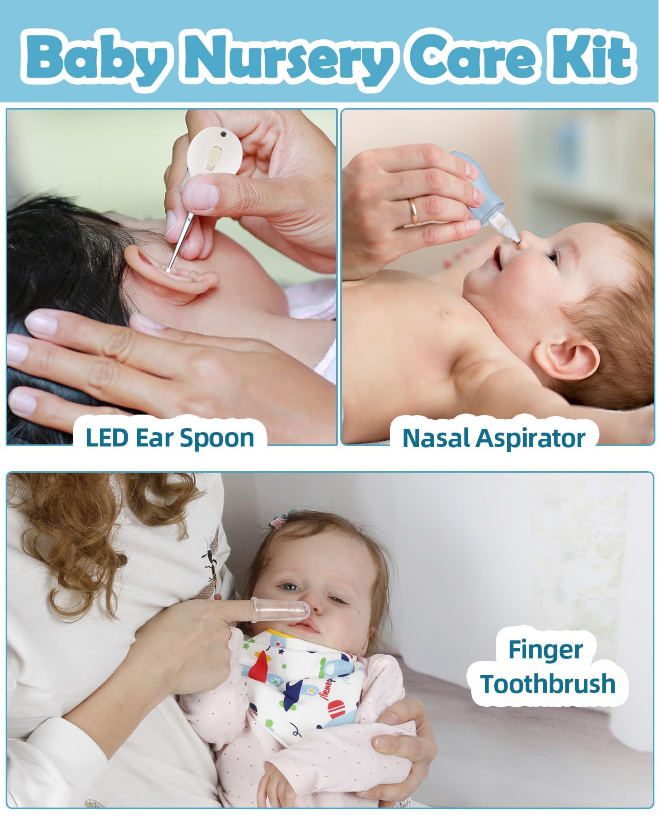 Baby Healthcare & Grooming Kit with Rechargeable Electric Nail Trimmer