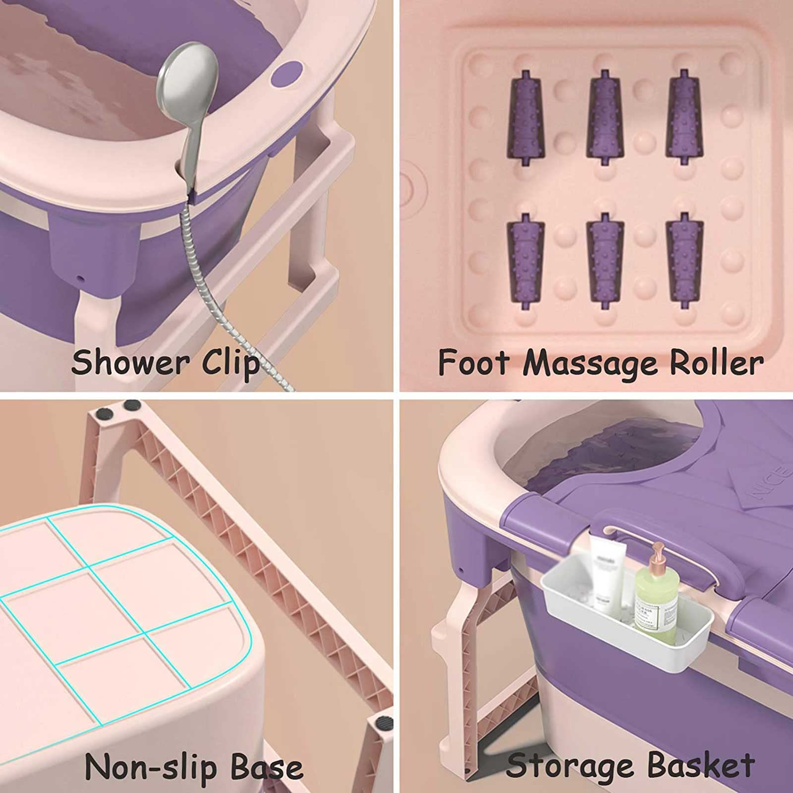 Foldable Portable Baby Bath Tub with Insulated Cover
