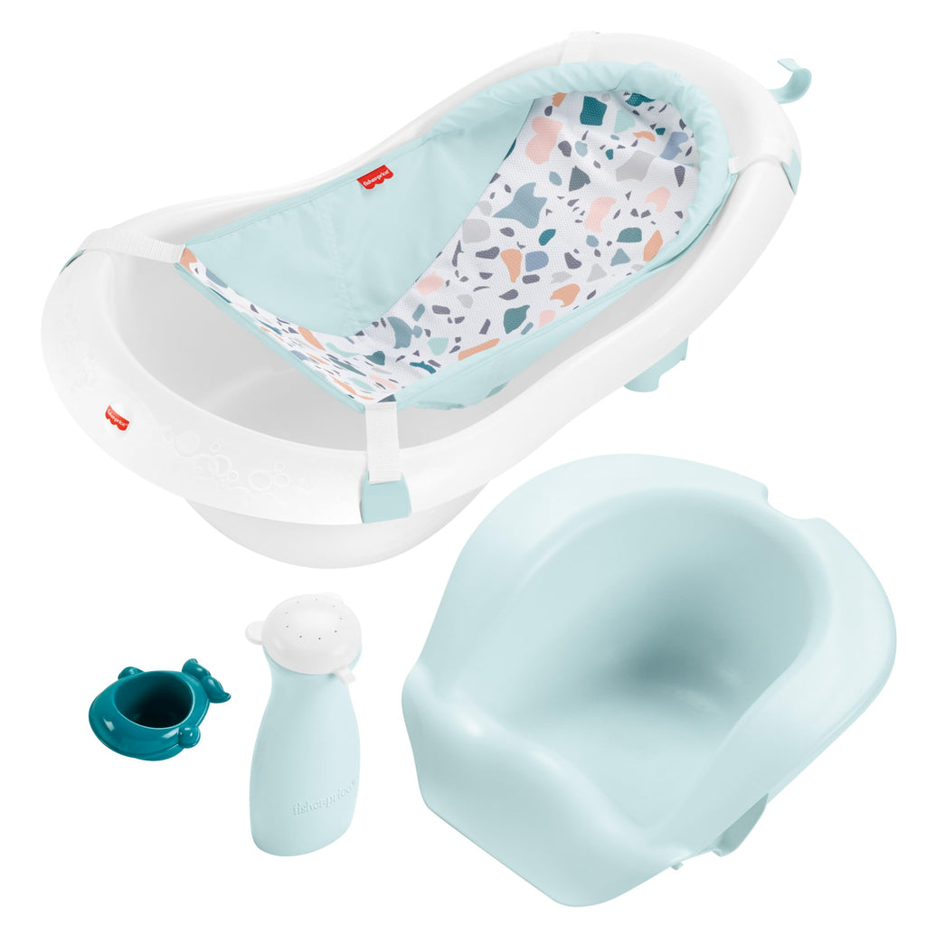 4-in-1 Baby Bathtub with Removable Infant Sling & Support Seat