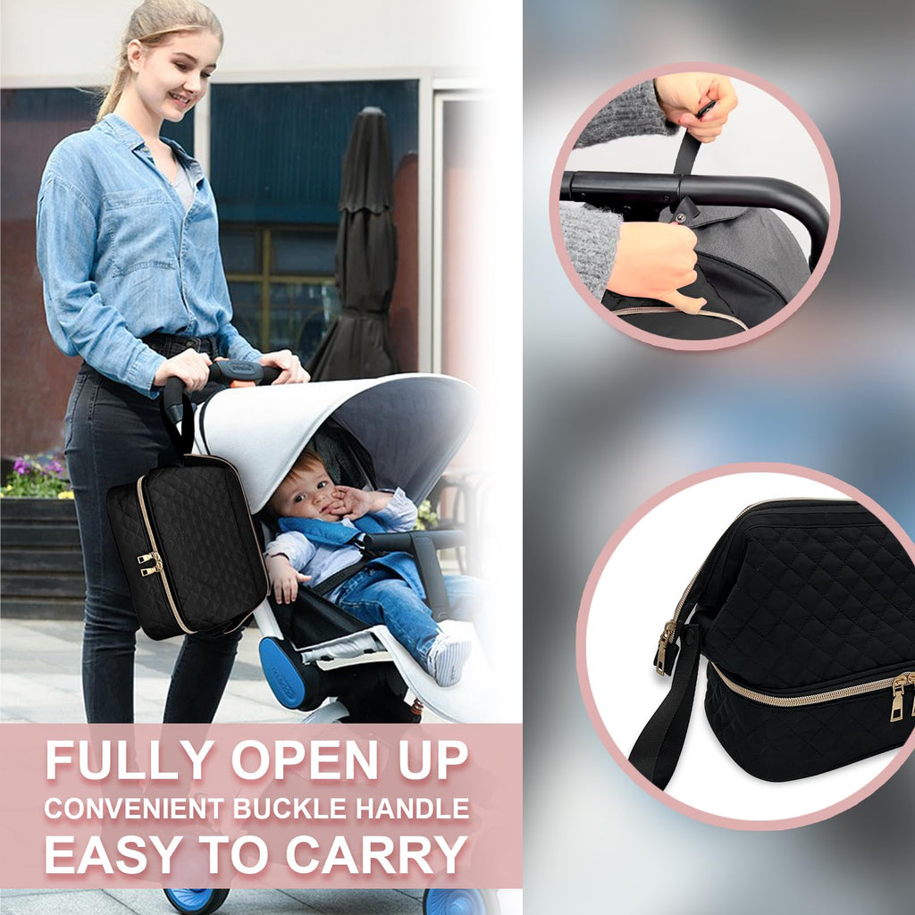 Double-Layer Wearable Breast Pump Carrying Bag with Insulated Pockets