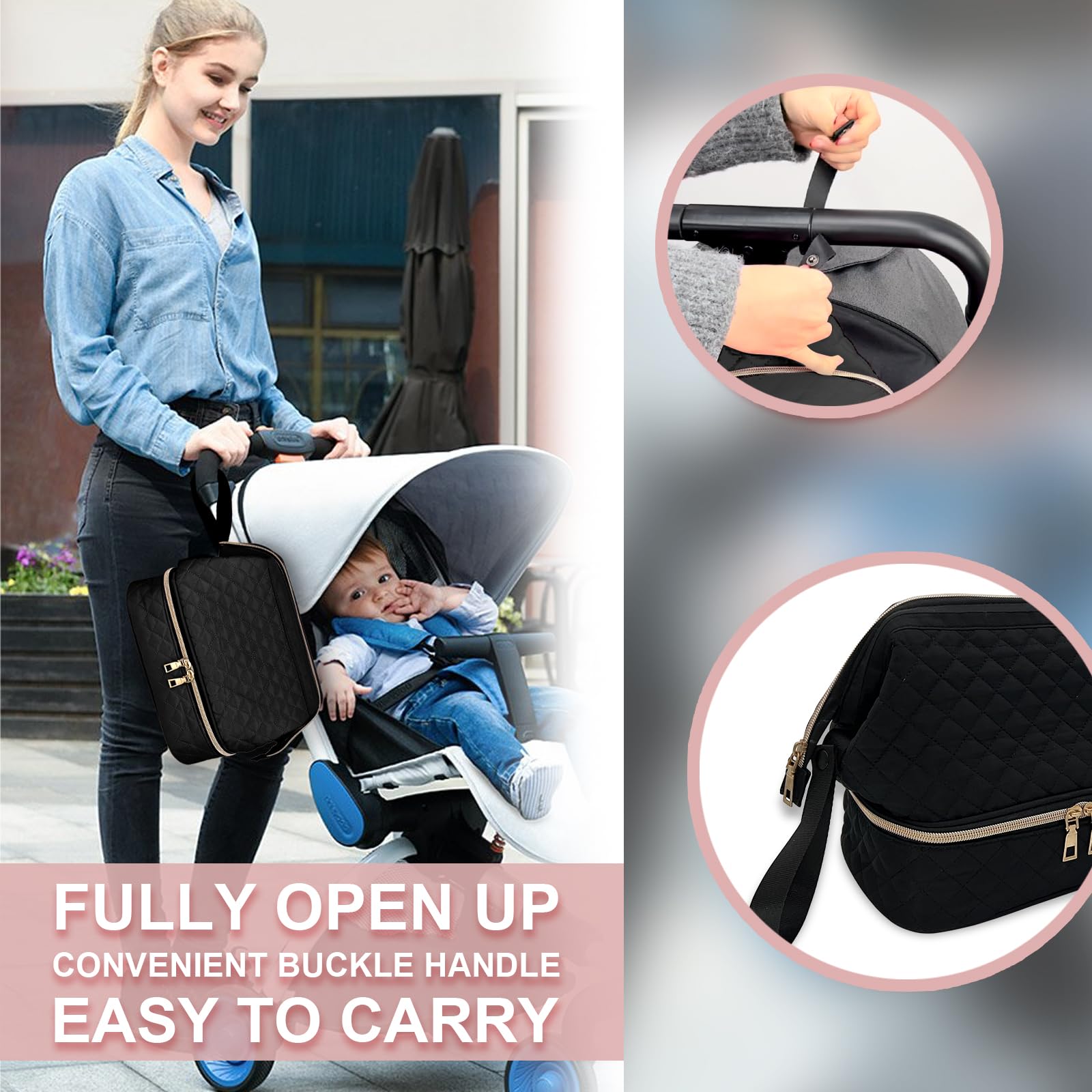 Double-Layer Wearable Breast Pump Carrying Bag with Insulated Pockets
